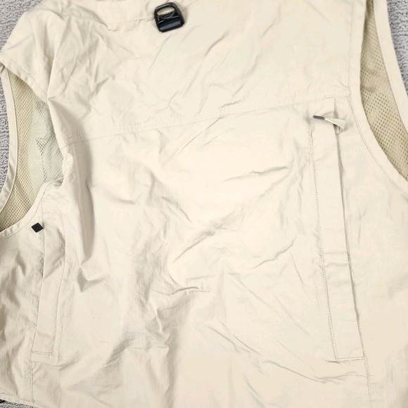 LL Bean Vest Mens M Beige Fly Fishing Ripstop Crop Short Angler Safari Hunting - Picture 6 of 7